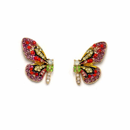 Palestro Milano Orecchini Arancio-pink Farfalle in volo mini