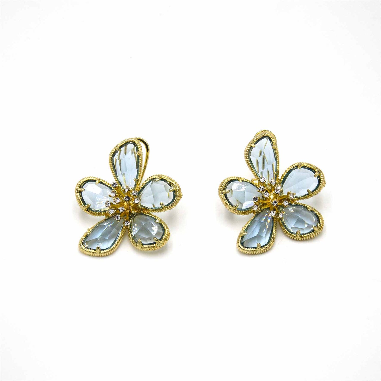 Palestro Milano Orecchini Azzurrino Petali Preziosi