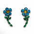 Palestro Milano Orecchini Azzurro Pool Fiorellini Con Gambo di Zirconi - New Collection