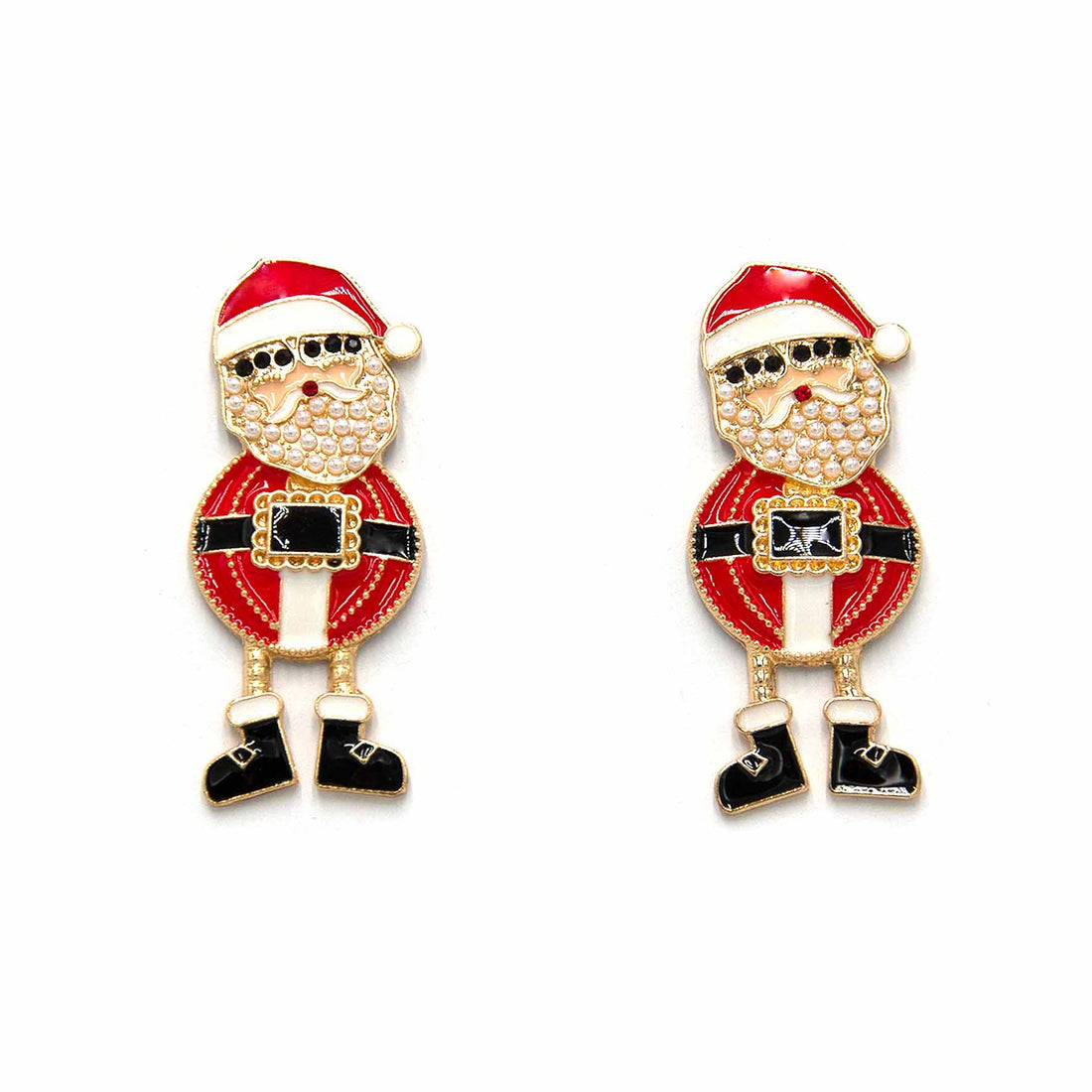 Palestro Milano Orecchini Babbo Natale con barba di perline