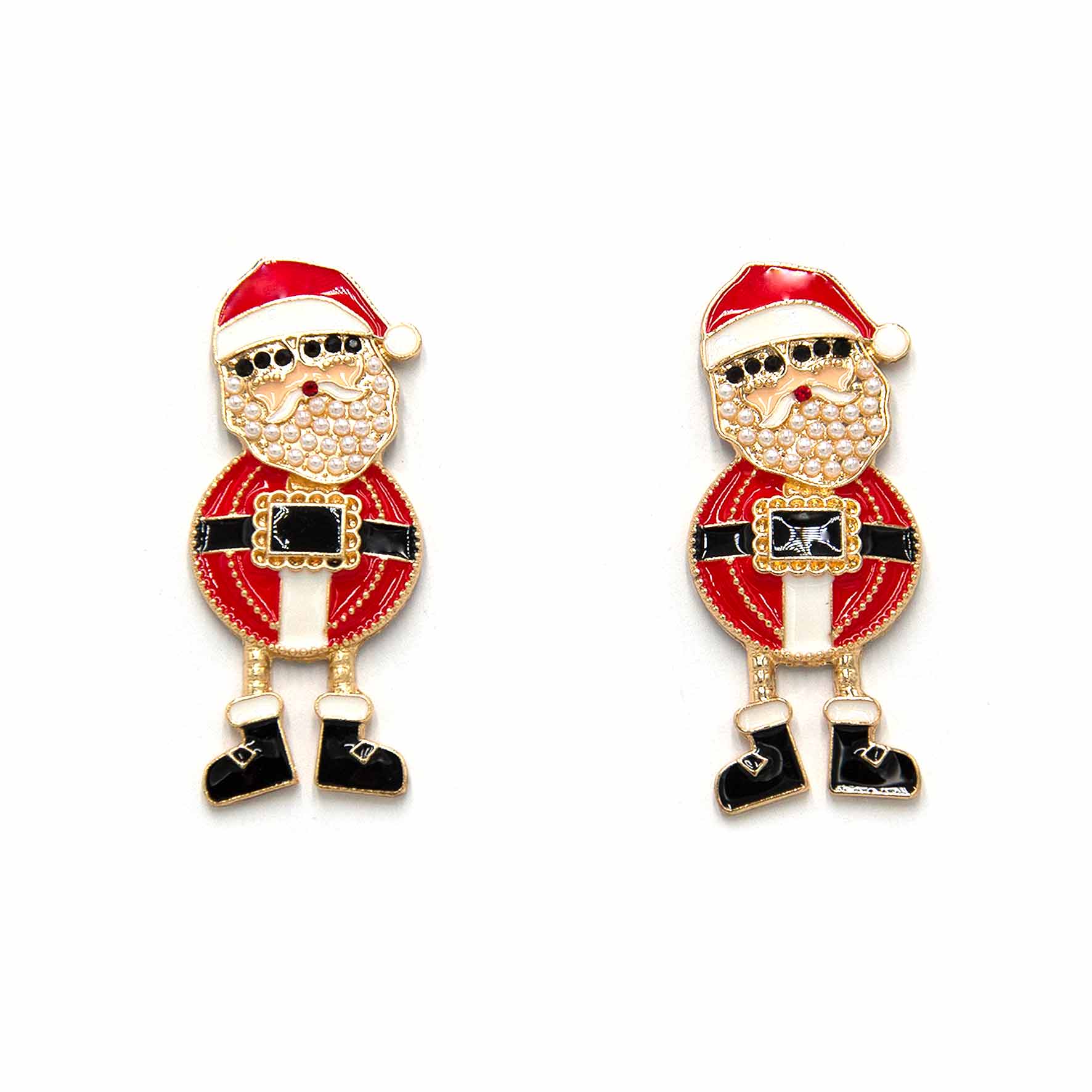 Palestro Milano Orecchini Babbo Natale con barba di perline