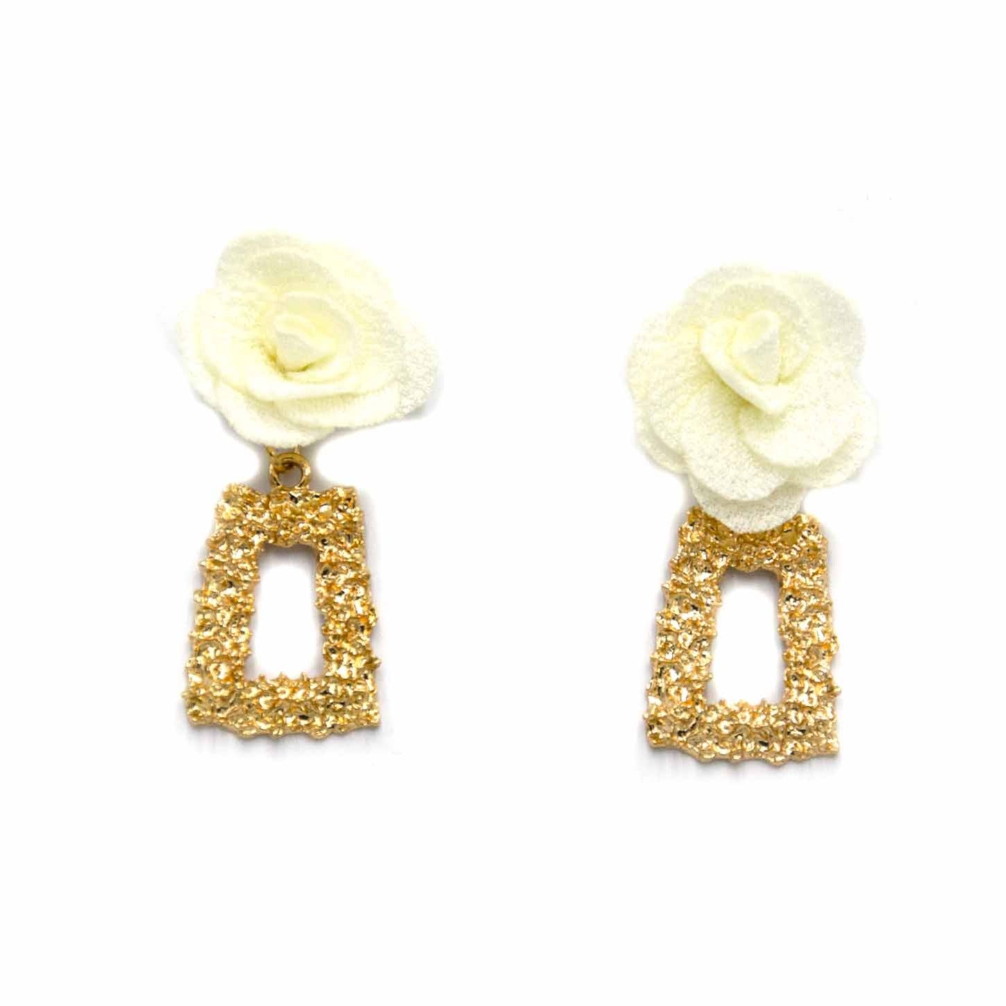 Palestro Milano Orecchini Bianco Crema Peonie