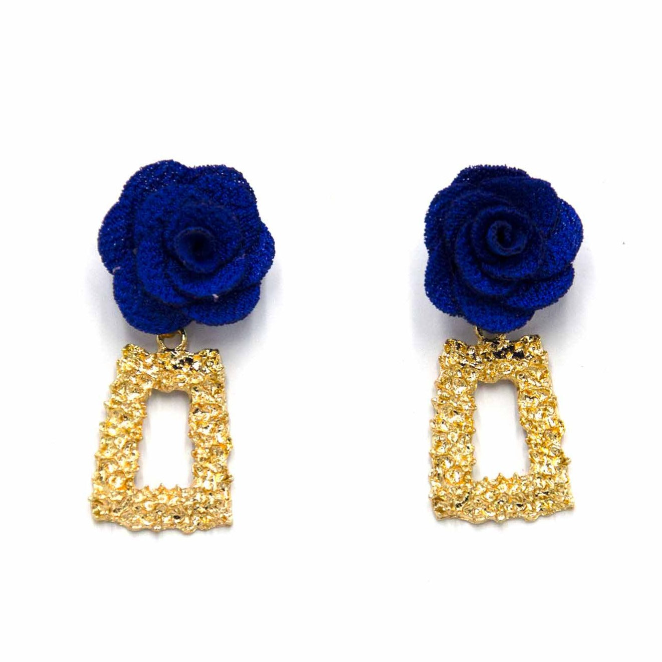 Palestro Milano Orecchini Blu Elettrico Peonie