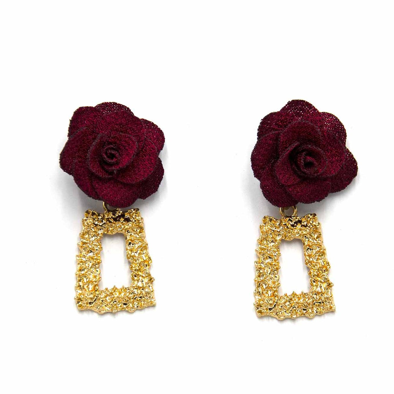 Palestro Milano Orecchini Bordeaux Peonie