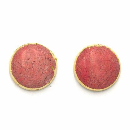 Palestro Milano Orecchini Bottone marmo pink