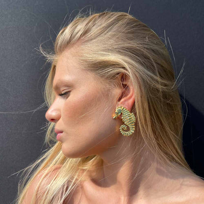 Palestro Milano Orecchini Cavalluccio Marino Smeraldo