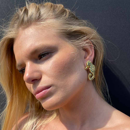 Palestro Milano Orecchini Cavalluccio Marino Smeraldo