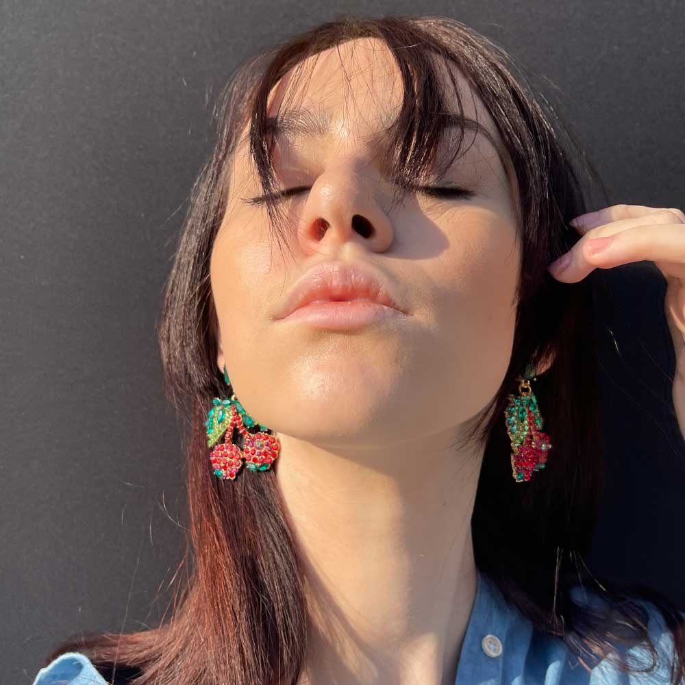 Palestro Milano Orecchini Cherry di zirconi