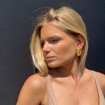 Palestro Milano Orecchini Conchiglia Arancio