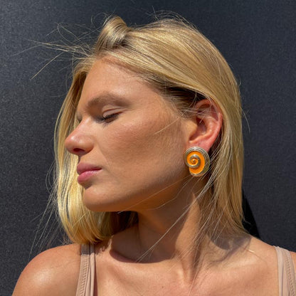 Palestro Milano Orecchini Conchiglia Arancio