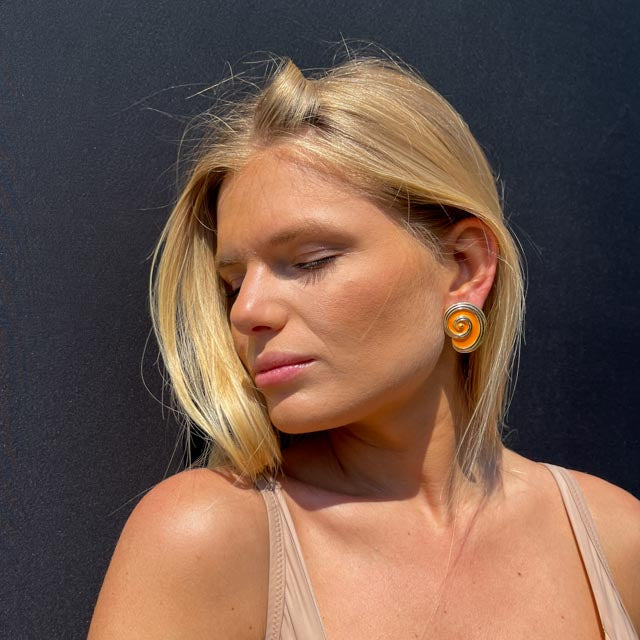 Palestro Milano Orecchini Conchiglia Arancio