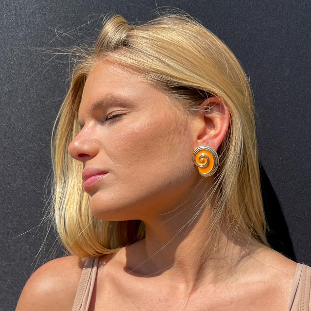 Palestro Milano Orecchini Conchiglia Arancio