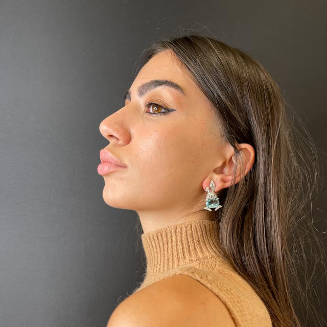 Palestro Milano Orecchini Coniglietto 925 zirconi e pietra