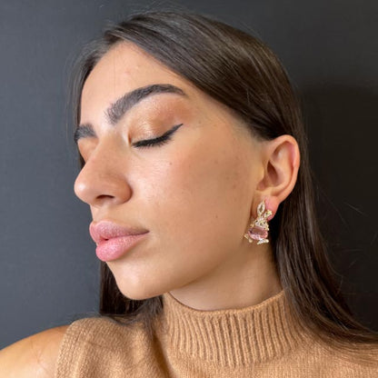 Palestro Milano Orecchini Coniglietto 925 zirconi e pietra