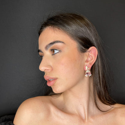 Palestro Milano Orecchini Coniglietto 925 zirconi e pietra