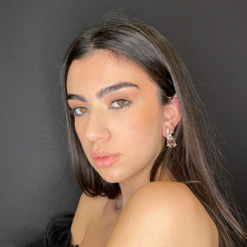 Palestro Milano Orecchini Coniglietto 925 zirconi e pietra