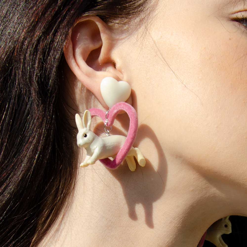 Palestro Milano Orecchini Coniglietto cuore rosa