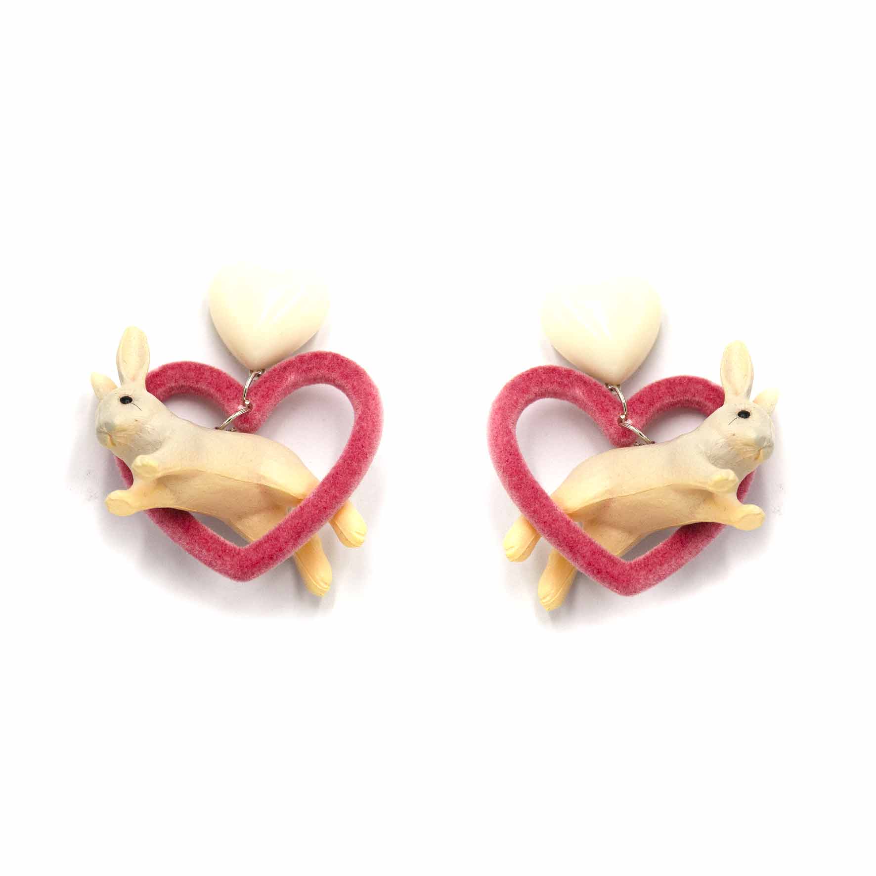 Palestro Milano Orecchini Coniglietto cuore rosa