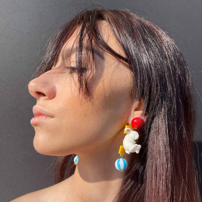 Palestro Milano Orecchini Coniglietto pallina bicolor