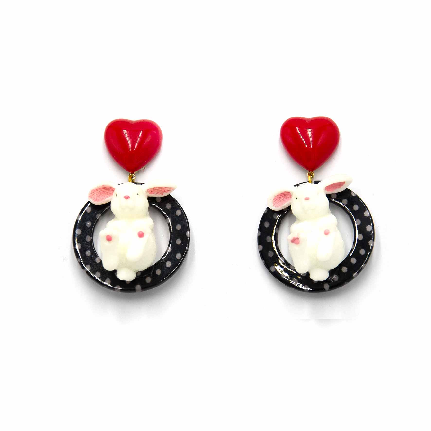 Palestro Milano Orecchini Coniglietto tondo a pois