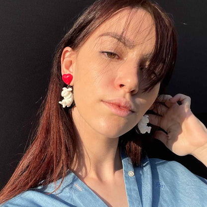 Palestro Milano Orecchini Coniglietto tondo a pois