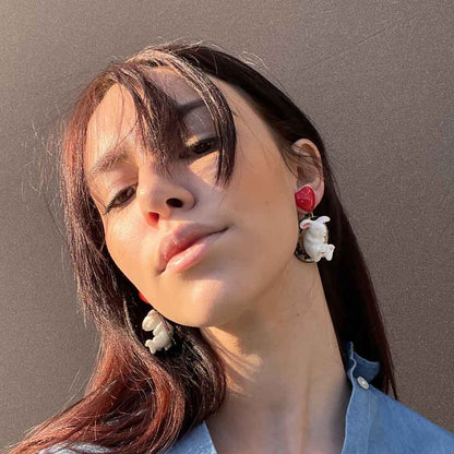 Palestro Milano Orecchini Coniglietto tondo a pois