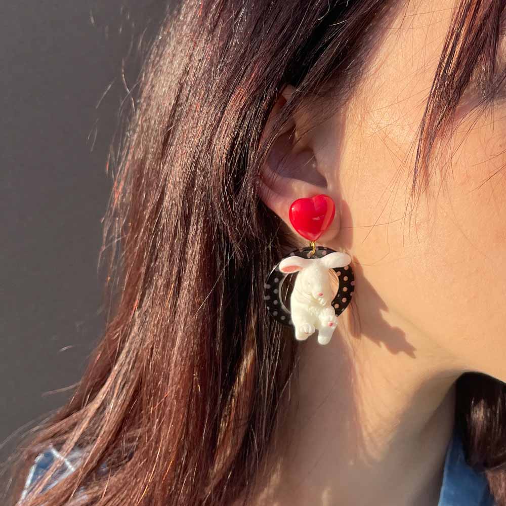 Palestro Milano Orecchini Coniglietto tondo a pois