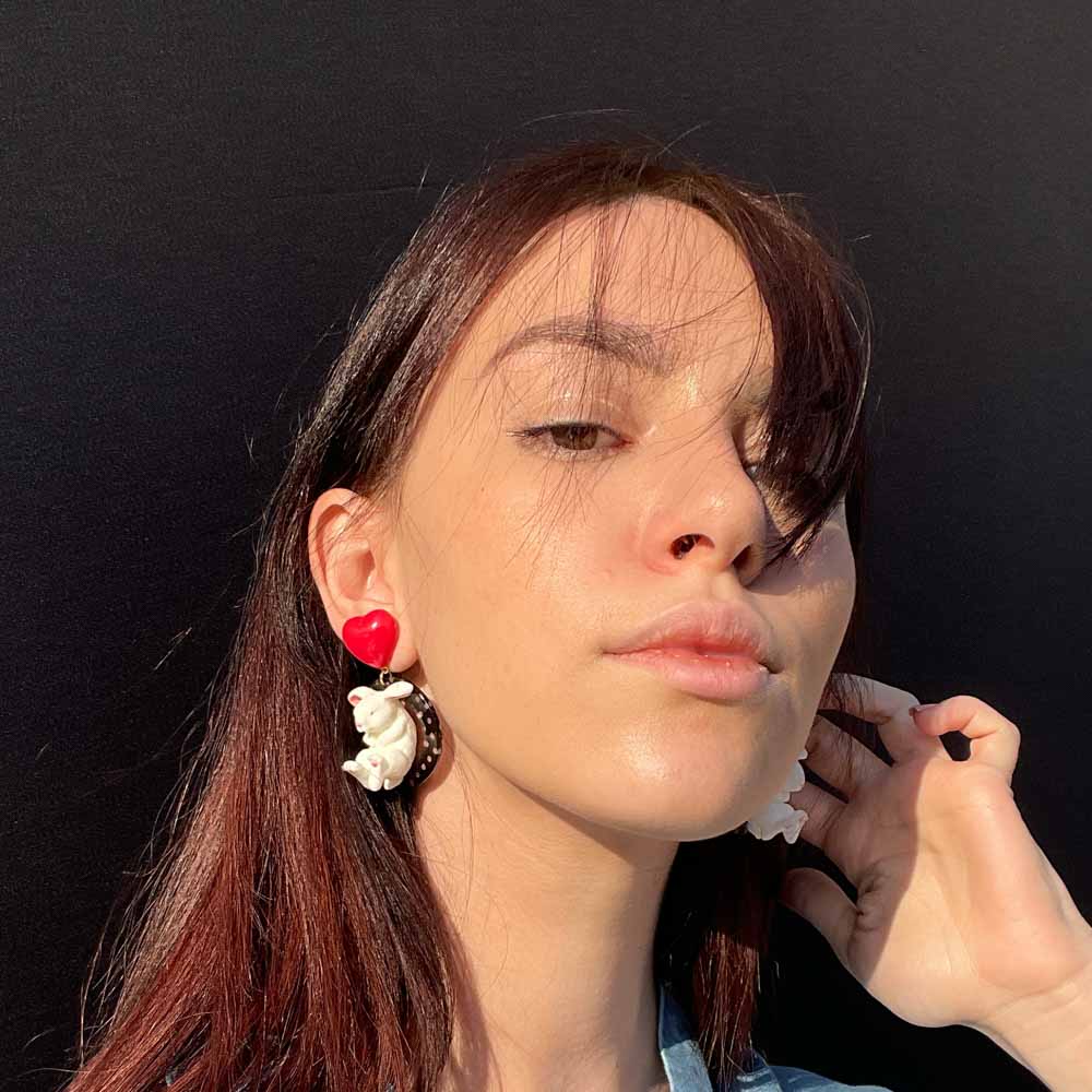 Palestro Milano Orecchini Coniglietto tondo a pois