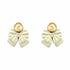 Palestro Milano Orecchini Creamy Fiocchetti con bottone dorato