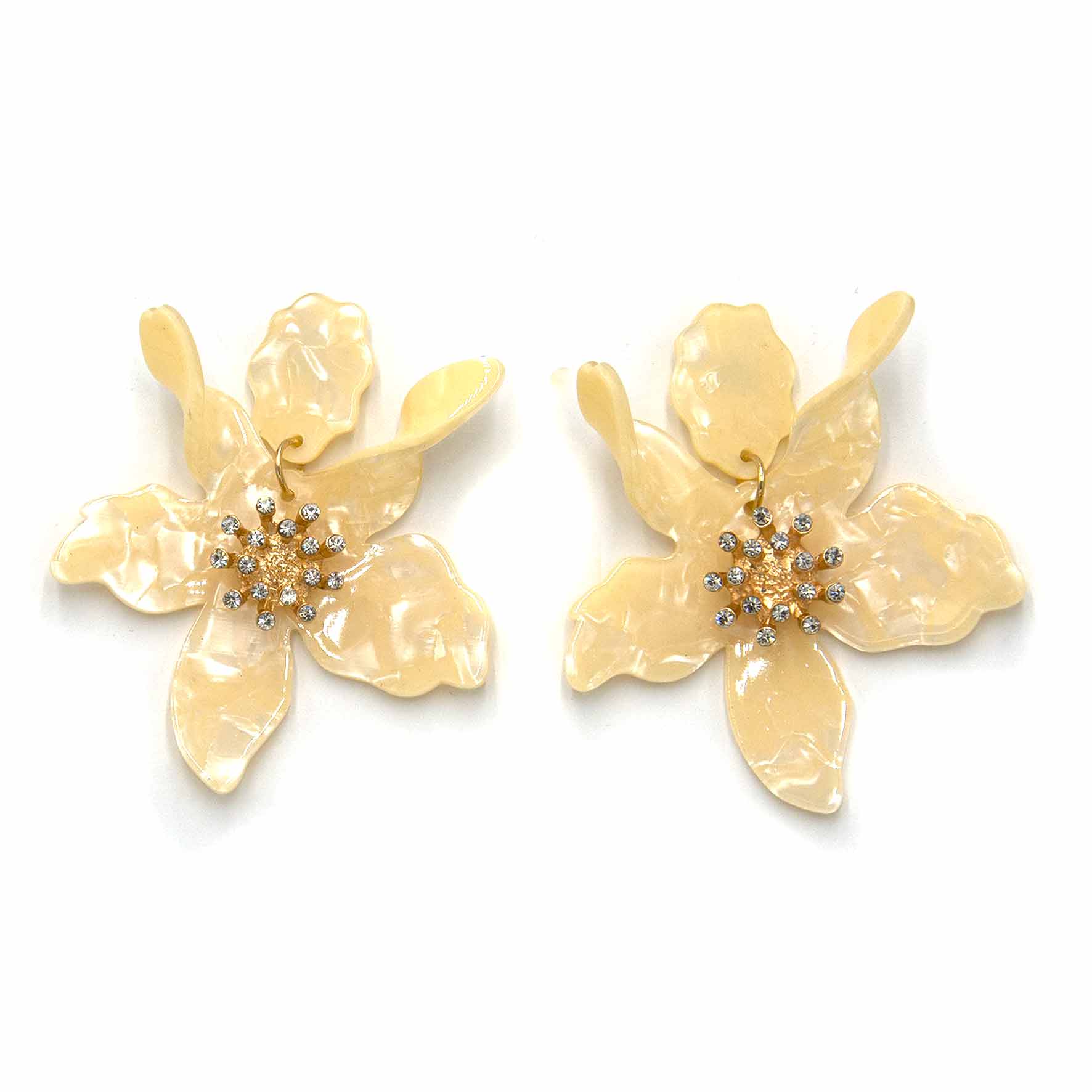 Palestro Milano Orecchini Creamy Ibisco con zirconi - New colors