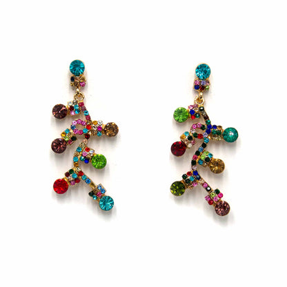 Palestro Milano Orecchini Cristalli Multicolor Luci Natalizie
