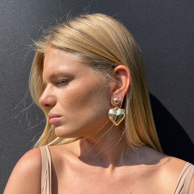 Palestro Milano Orecchini Cuore Big Gold