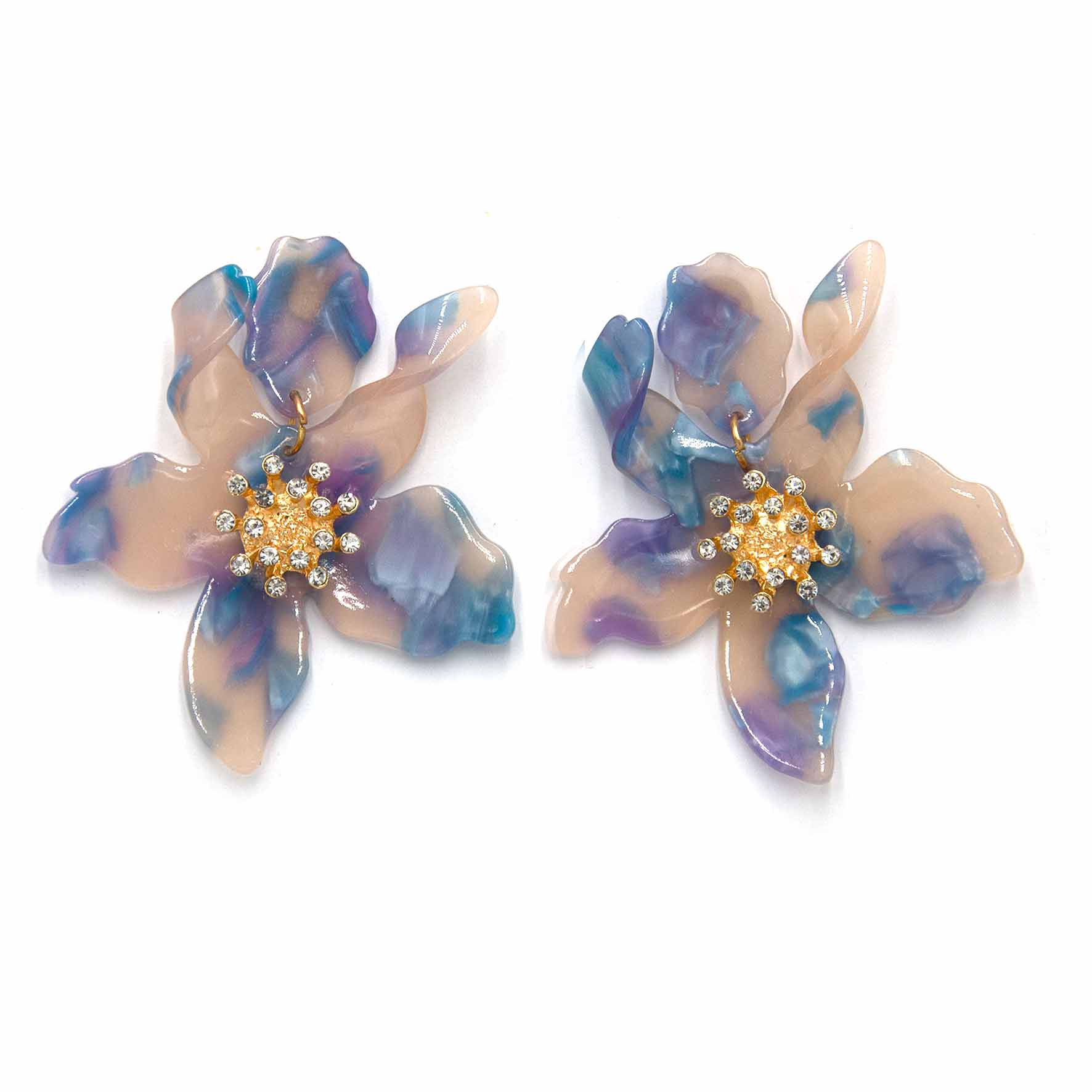 Palestro Milano Orecchini Fantasy Ibisco con zirconi - New colors