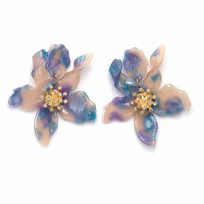 Palestro Milano Orecchini Fantasy Ibisco con zirconi - New colors