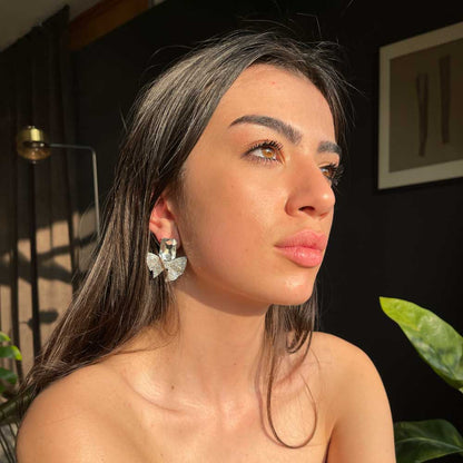 Palestro Milano Orecchini Fiocchetto con Pietra di Cristallo