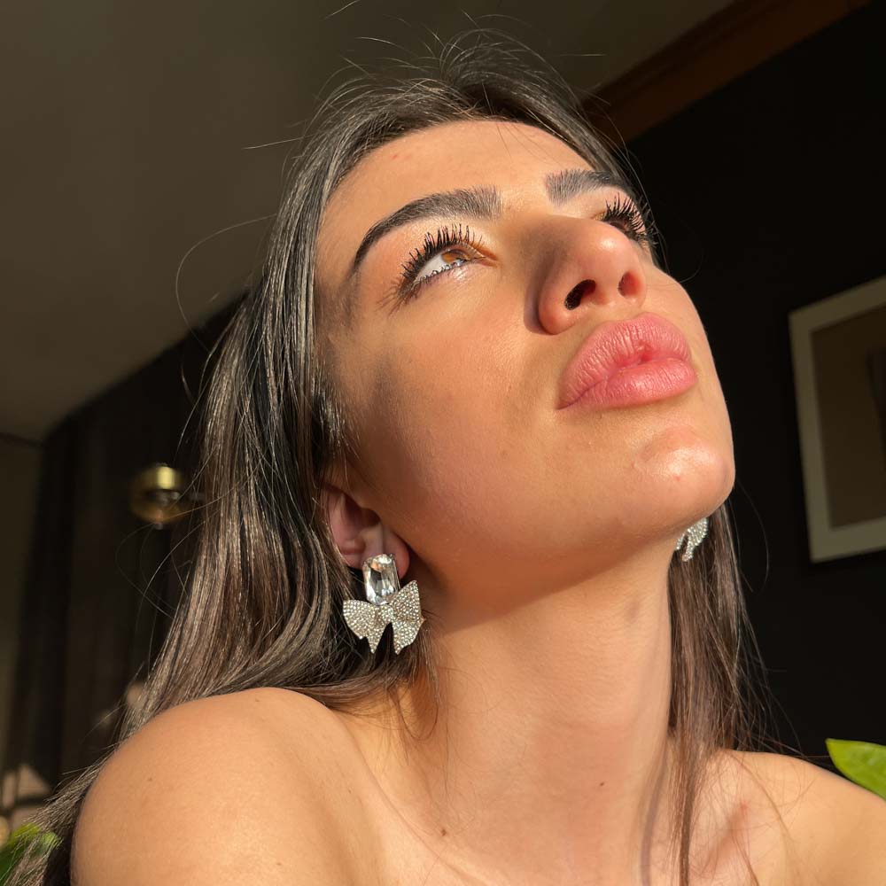 Palestro Milano Orecchini Fiocchetto con Pietra di Cristallo