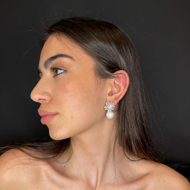 Palestro Milano Orecchini Fiocco di Neve perla