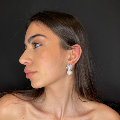 Palestro Milano Orecchini Fiocco di Neve perla