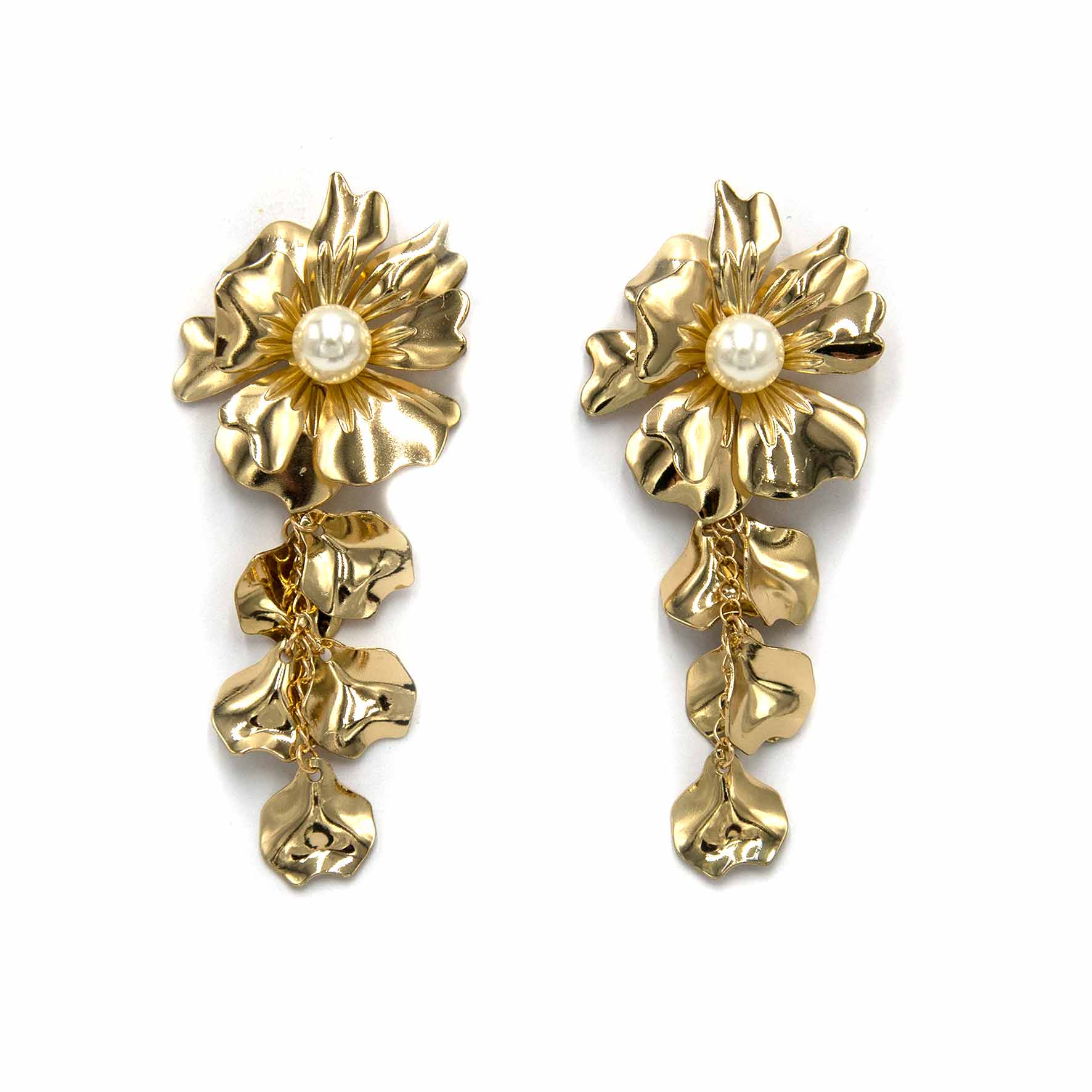 Palestro Milano Orecchini Fiore pendente Gold