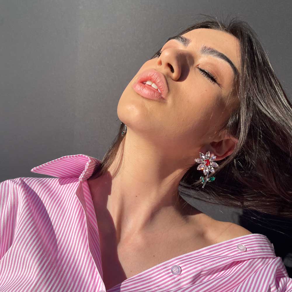 Palestro Milano Orecchini Fiorellini Con Gambo - New Collection