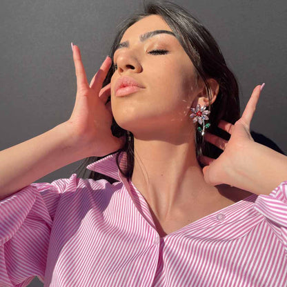 Palestro Milano Orecchini Fiorellini Con Gambo - New Collection