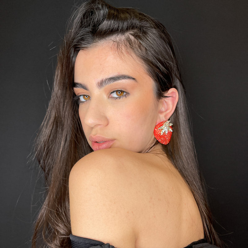 Palestro Milano Orecchini Fragole Big di zirconi