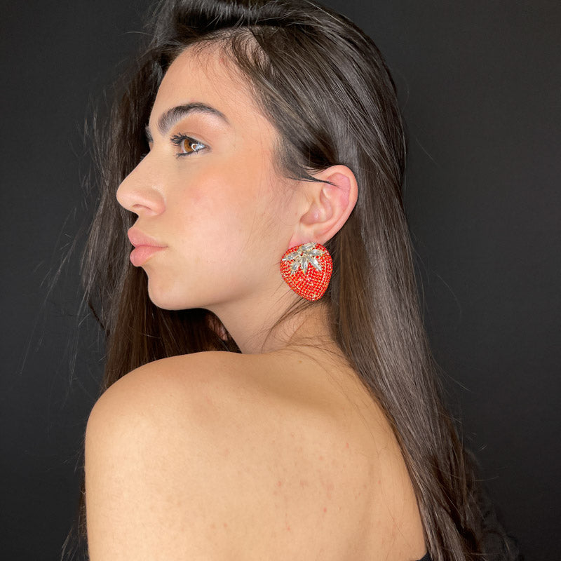 Palestro Milano Orecchini Fragole Big di zirconi