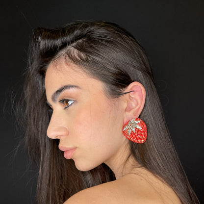 Palestro Milano Orecchini Fragole Big di zirconi