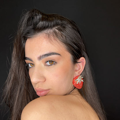 Palestro Milano Orecchini Fragole Big di zirconi