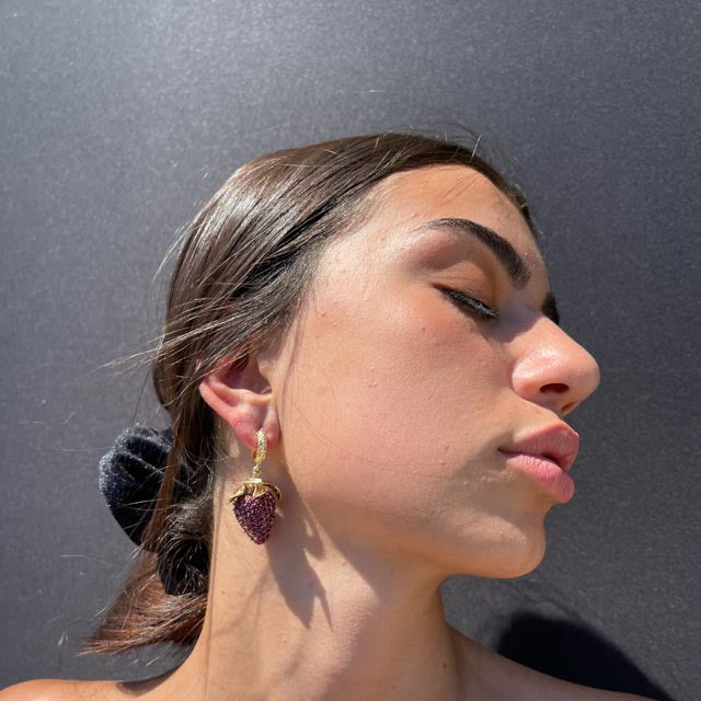 Palestro Milano Orecchini Fragole Gold Plated