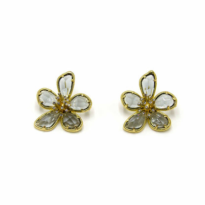 Palestro Milano Orecchini Fumè Petali Preziosi