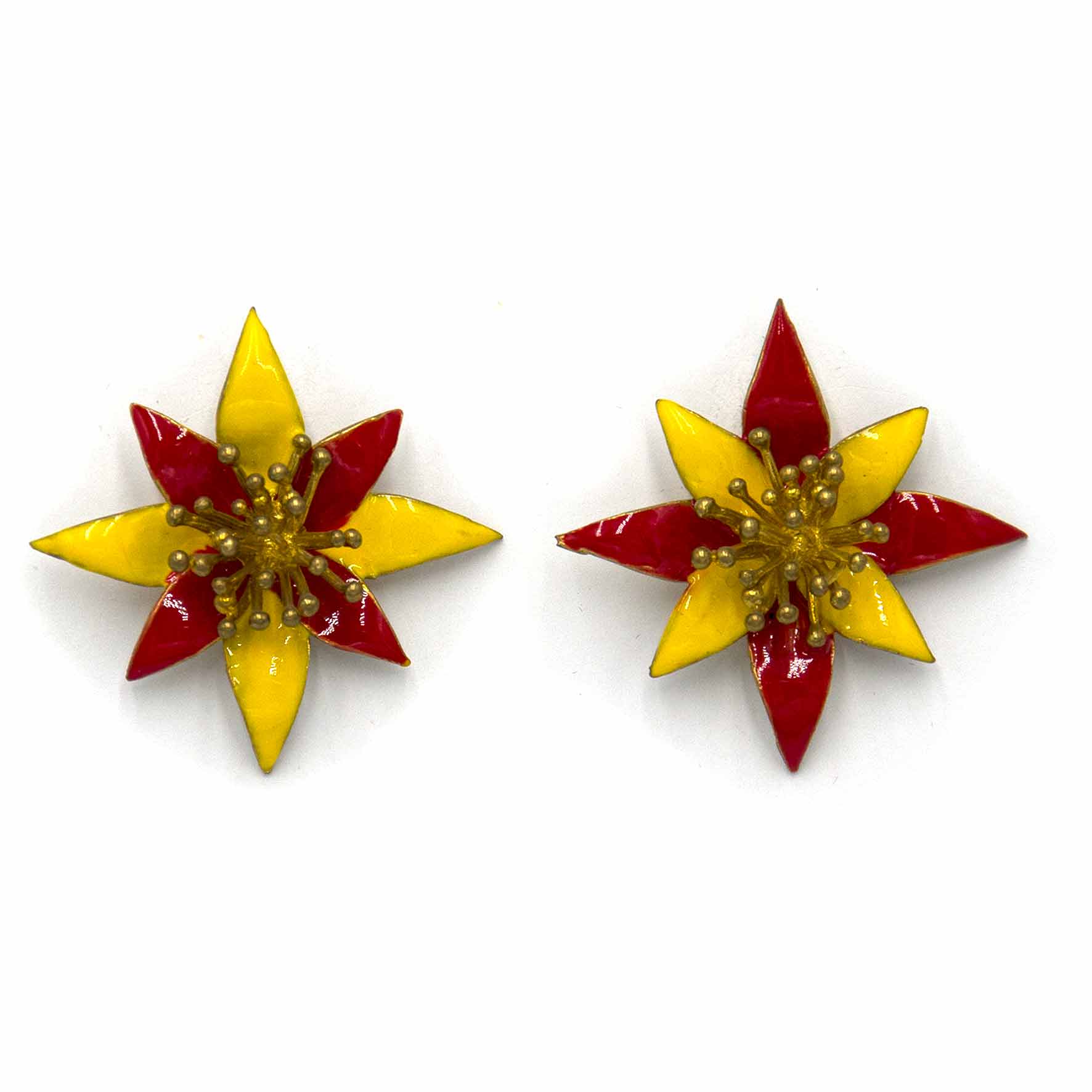 Palestro Milano Orecchini Giallo Rosso Ninfea