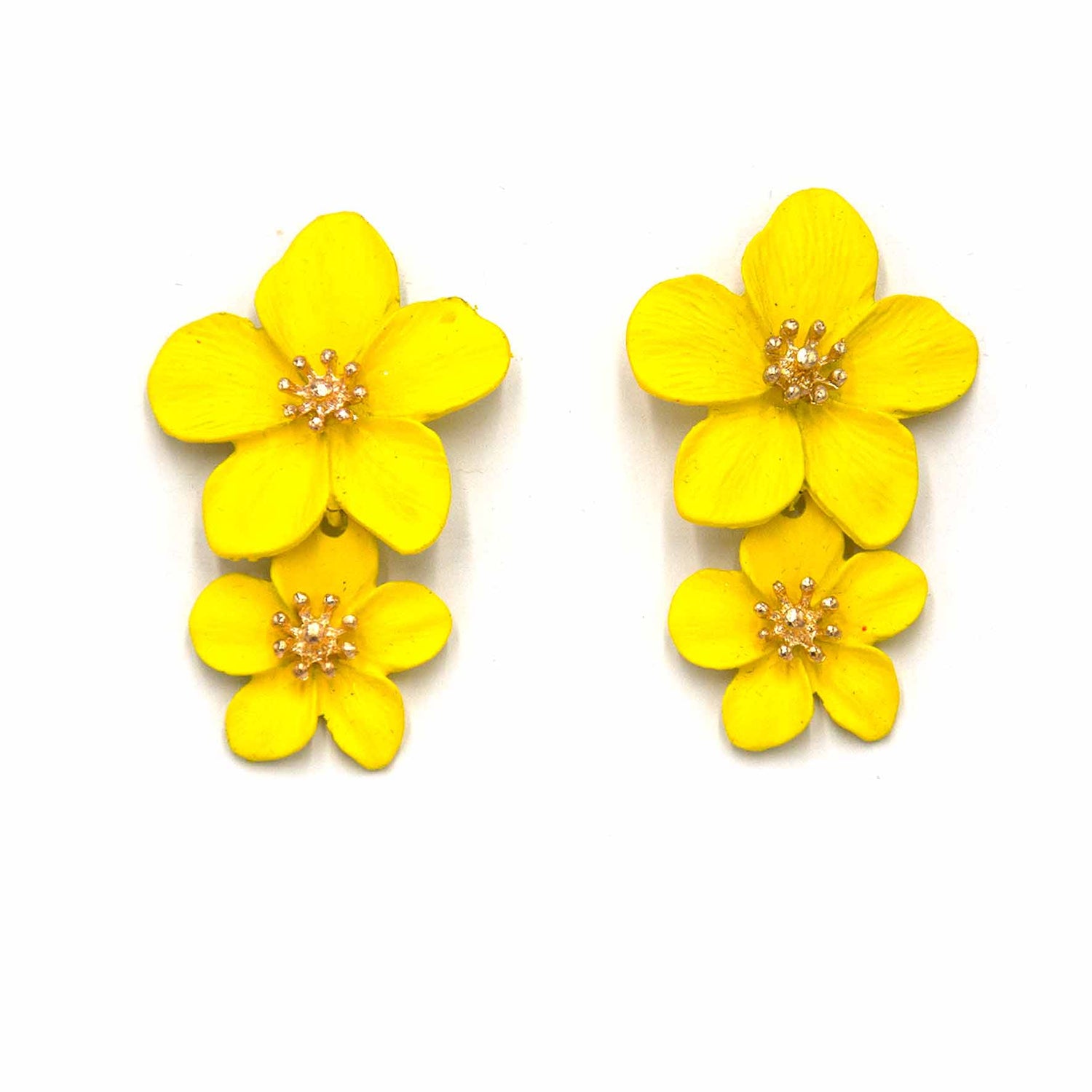 Palestro Milano Orecchini Giallo Sole Cascata di Due Fiori