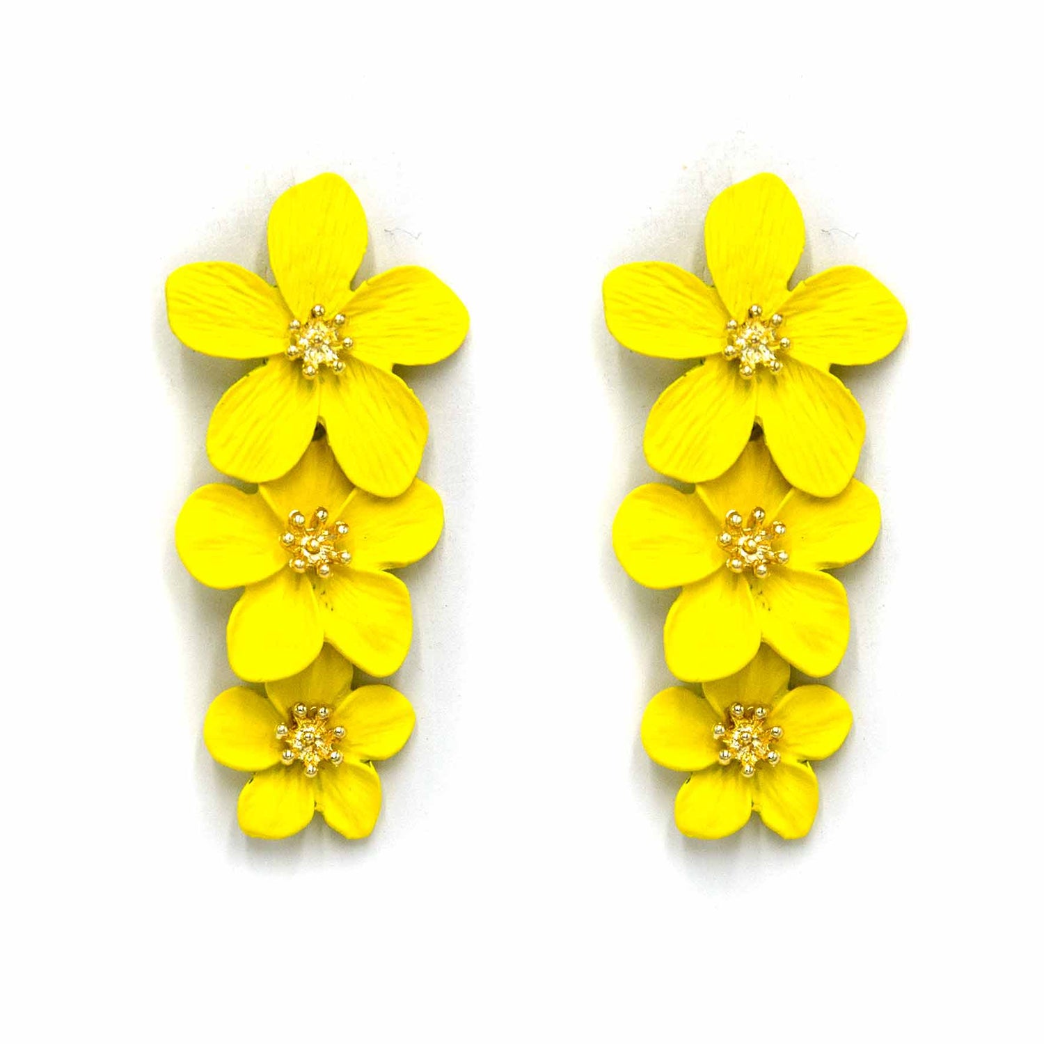 Palestro Milano Orecchini Giallo Sole Cascata di Tre Fiori